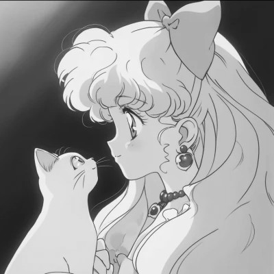 二次元黑白头像女