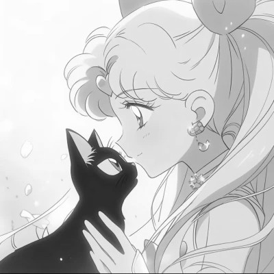 二次元黑白头像女