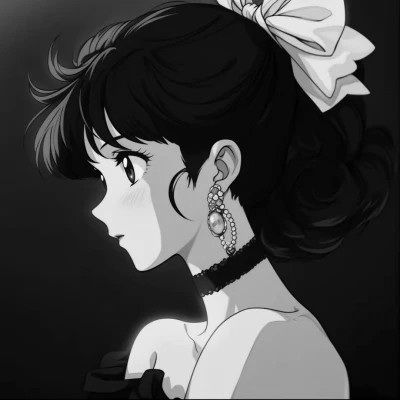二次元黑白头像女