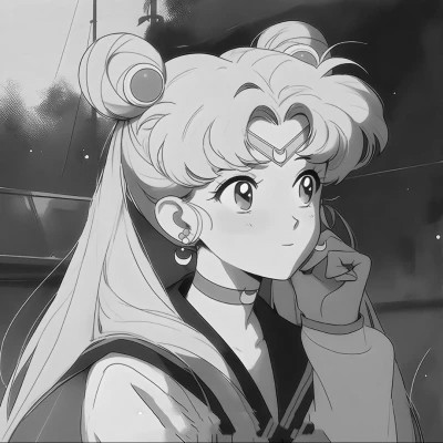二次元黑白头像女