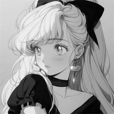 二次元黑白头像女