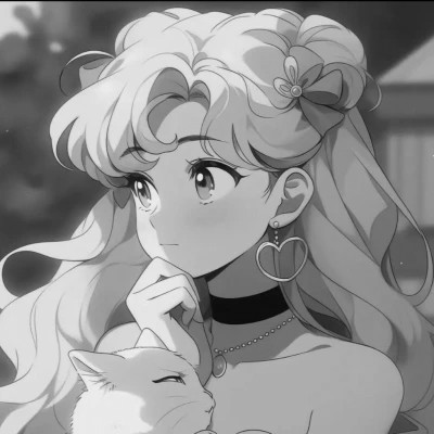 二次元黑白头像女
