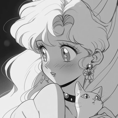 二次元黑白头像女