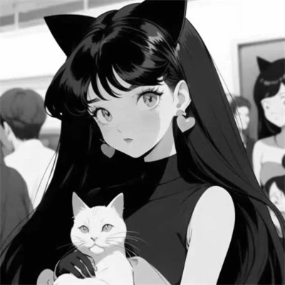 二次元黑白头像女