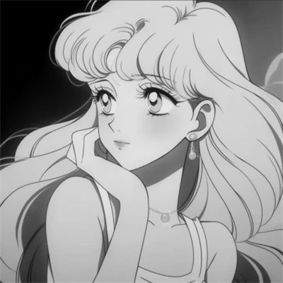 二次元黑白头像女