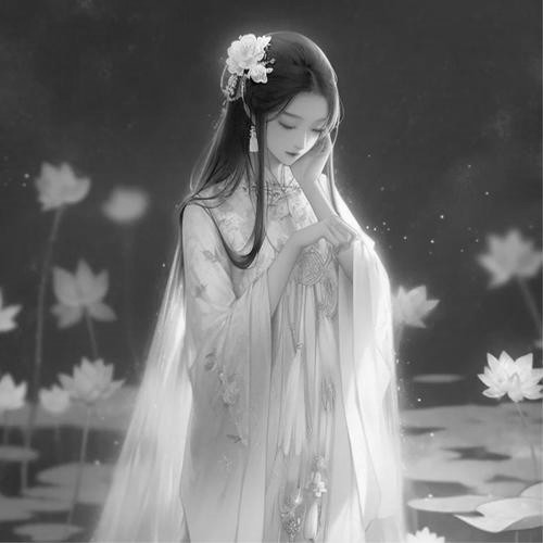 古风黑白女生头像图片