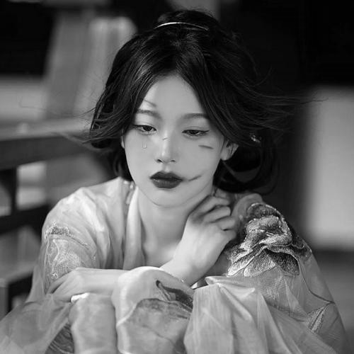 古风黑白女生头像图片