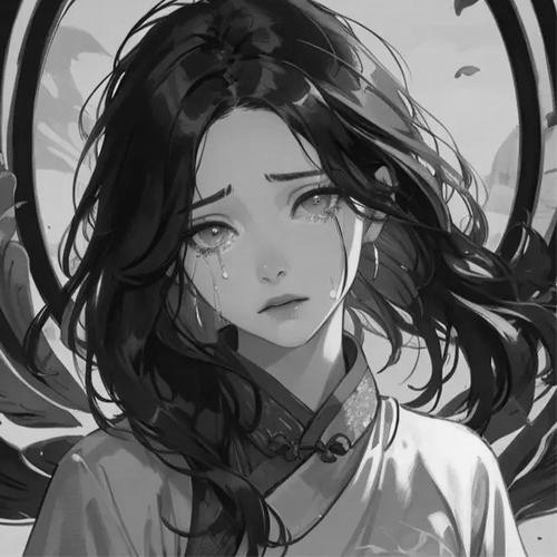 古风黑白女生头像图片