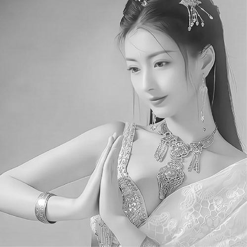 古风黑白女生头像图片