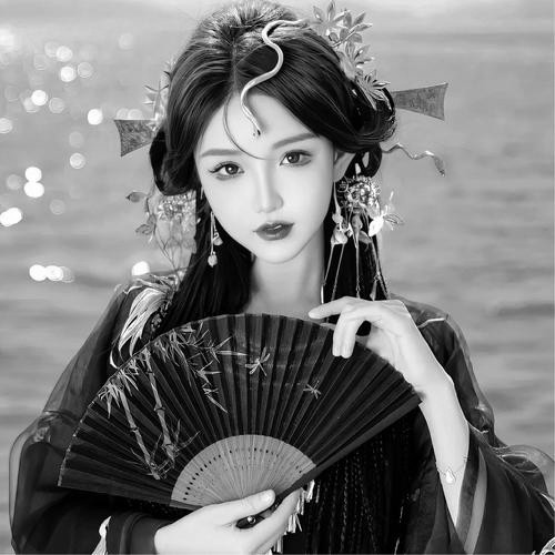 古风黑白女生头像图片