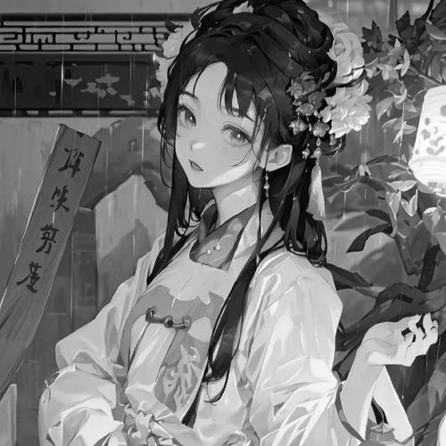 古风黑白女生头像图片