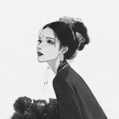 古风黑白女生头像图片