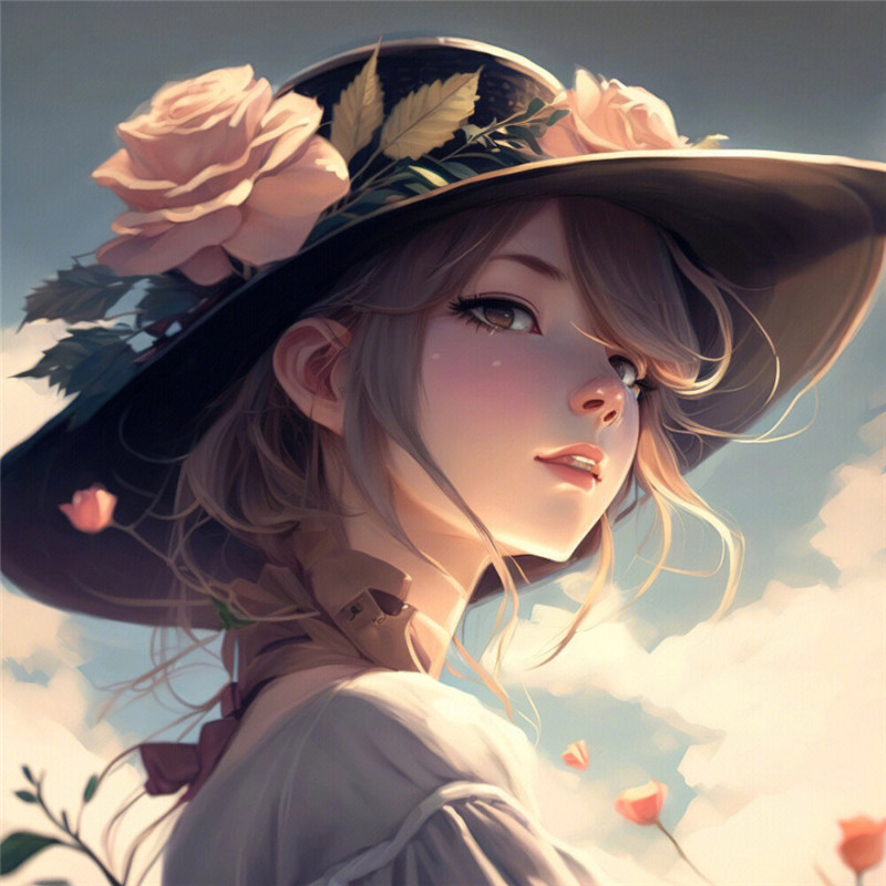 动漫一男一女玫瑰花系列头像图片