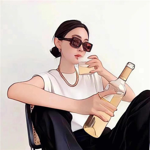 自愈手绘时尚女生头像图片