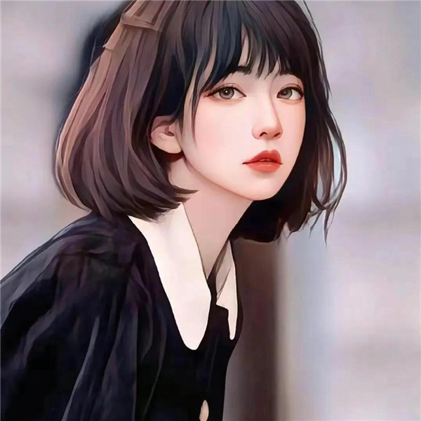 自愈手绘时尚女生头像图片