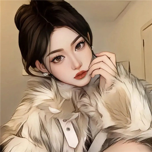 自愈手绘时尚女生头像图片