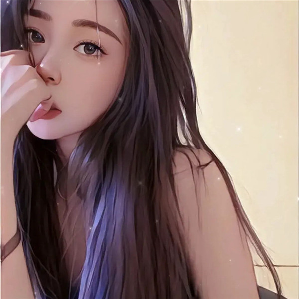 自愈手绘时尚女生头像图片