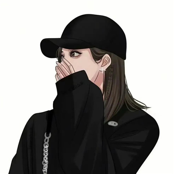 自愈手绘时尚女生头像图片