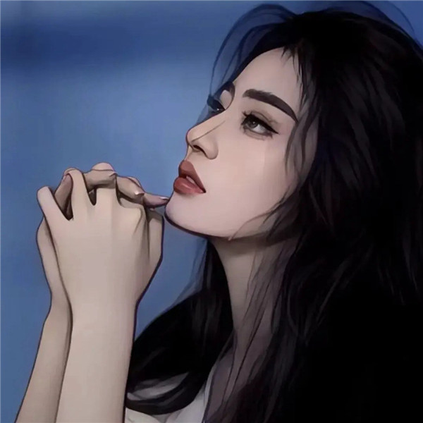 自愈手绘时尚女生头像图片