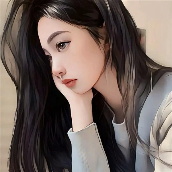 自愈手绘时尚女生头像图片