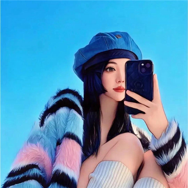 自愈手绘时尚女生头像图片