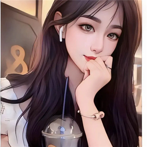 自愈手绘时尚女生头像图片