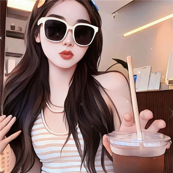 微信女生手绘戴眼镜头像图片