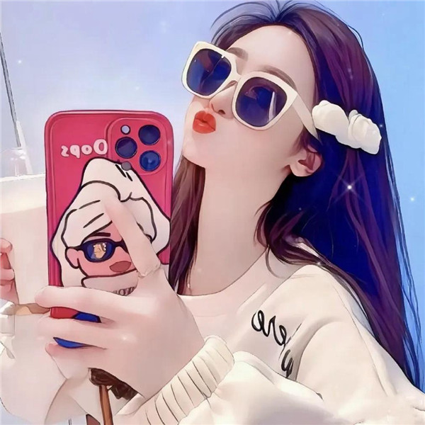 微信女生手绘戴眼镜头像图片