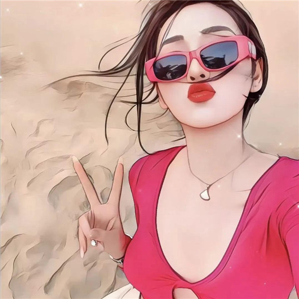 微信女生手绘戴眼镜头像图片