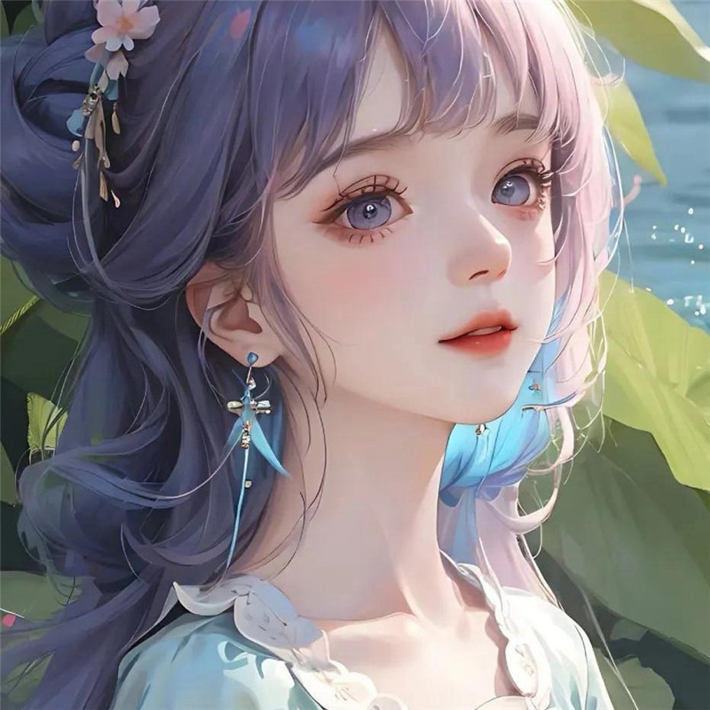 简单古风少女手绘动漫头像图片