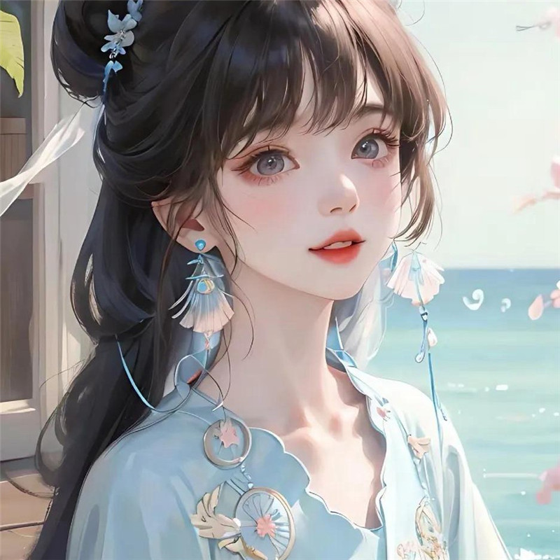 简单古风少女手绘动漫头像图片