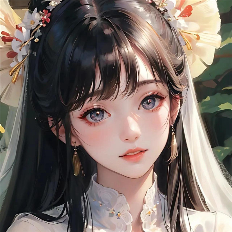 简单古风少女手绘动漫头像图片