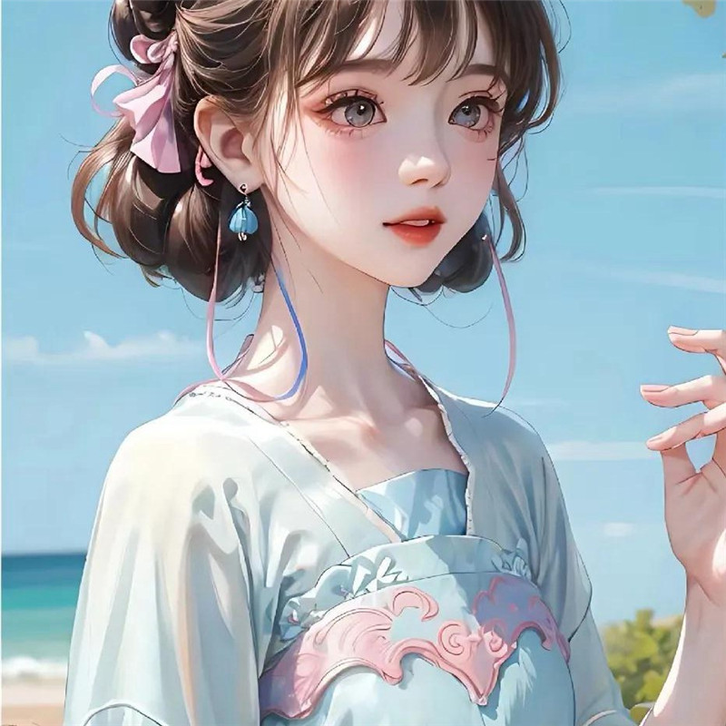 简单古风少女手绘动漫头像图片