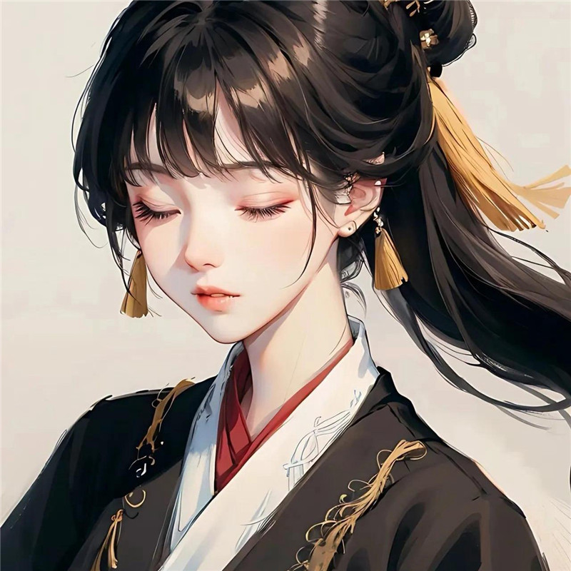 简单古风少女手绘动漫头像图片