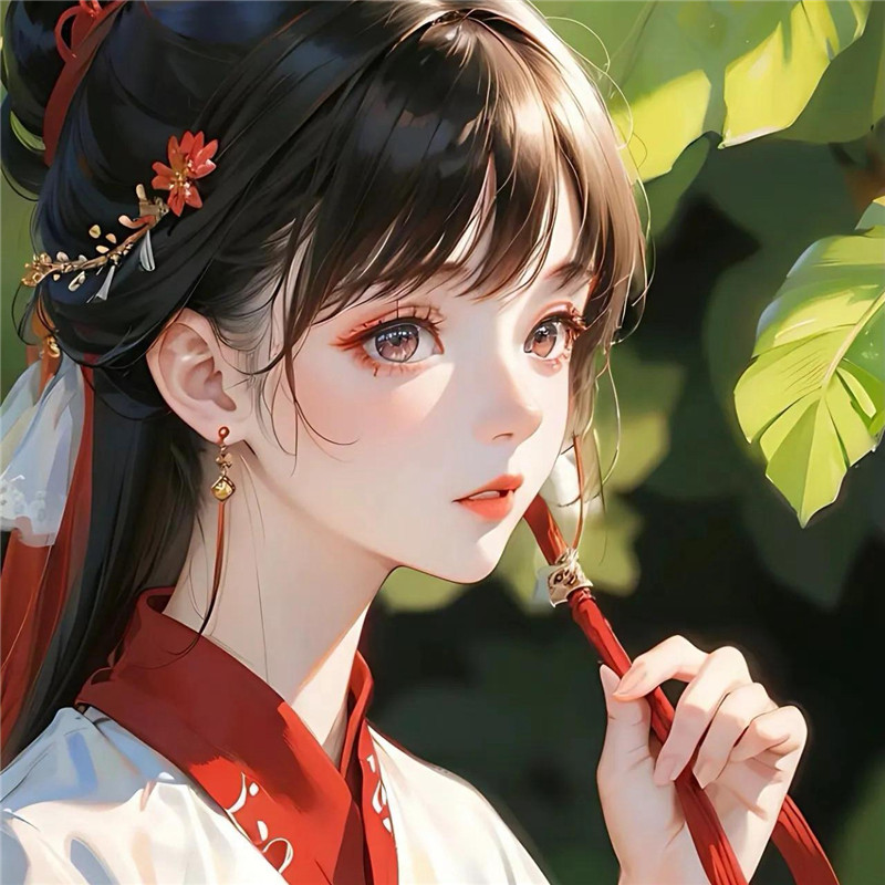 简单古风少女手绘动漫头像图片