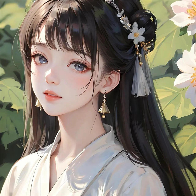 简单古风少女手绘动漫头像图片