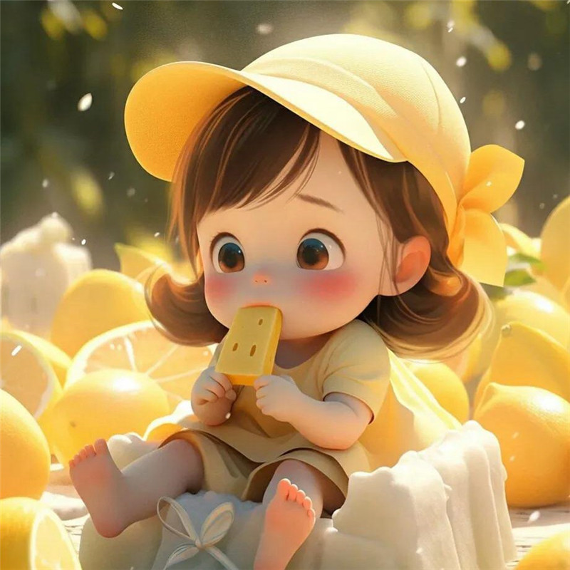 治愈系可爱吃冰棒小女孩头像图片