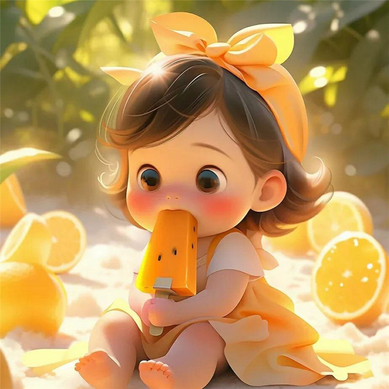 治愈系可爱吃冰棒小女孩头像图片