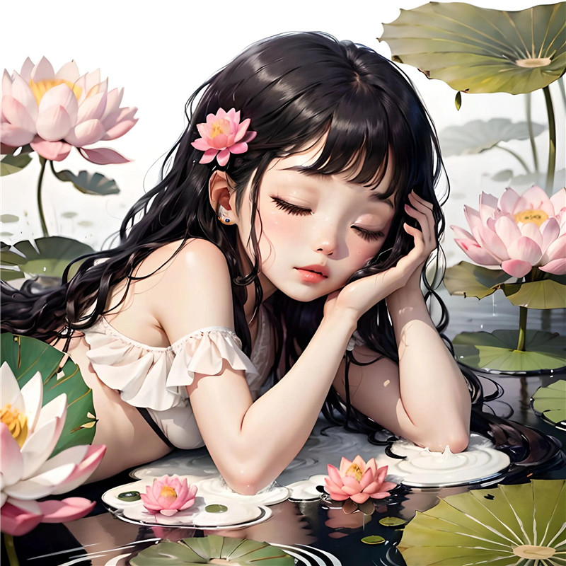 安静莲花仙子可爱头像图片