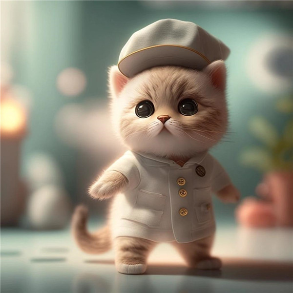 可爱猫咪变身职业打工人创意头像图片