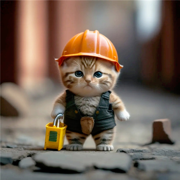 可爱猫咪变身职业打工人创意头像图片