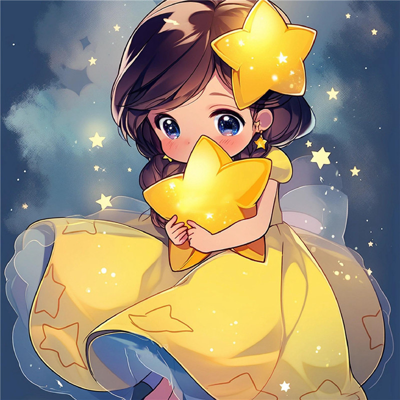摘星星的女孩治愈系动漫头像图片