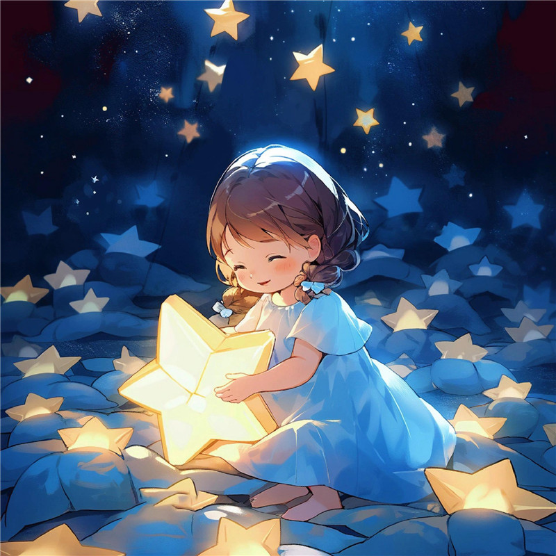 摘星星的女孩治愈系动漫头像图片