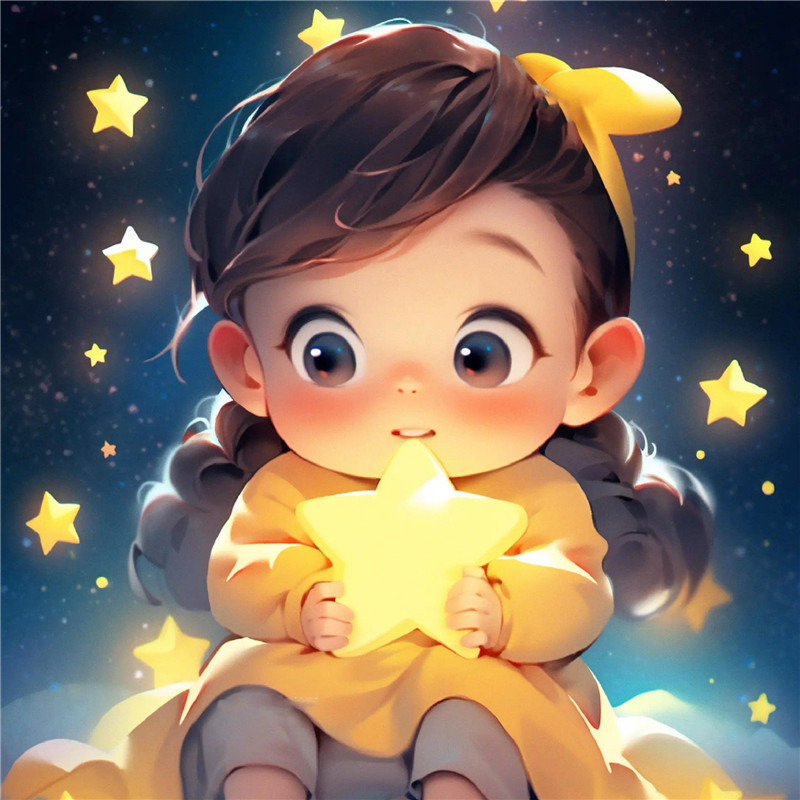 摘星星的女孩治愈系动漫头像图片