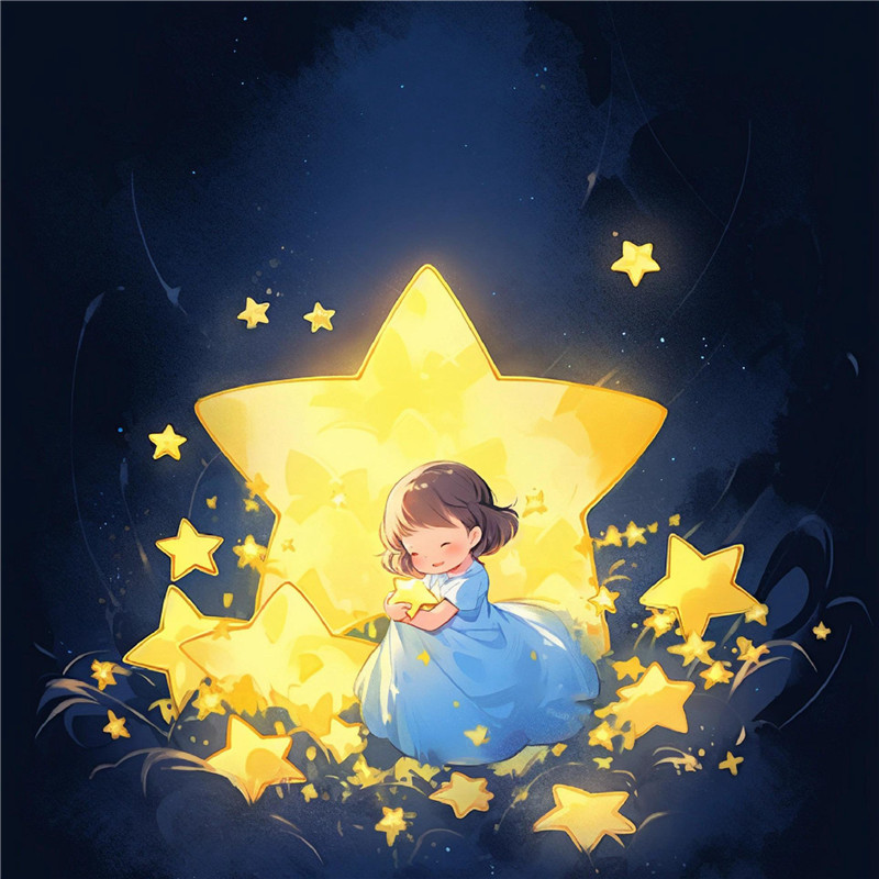 摘星星的女孩治愈系动漫头像图片