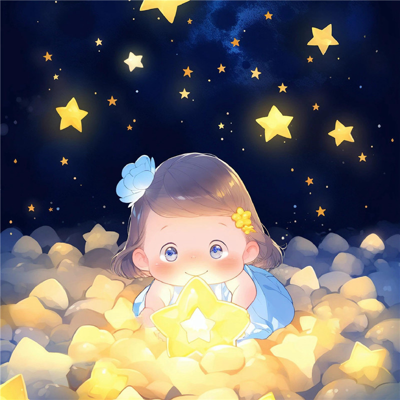 摘星星的女孩治愈系动漫头像图片