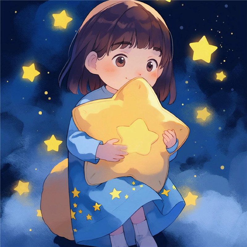 摘星星的女孩治愈系动漫头像图片