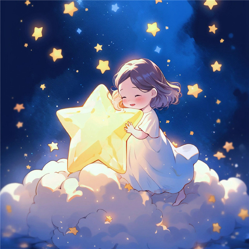 摘星星的女孩治愈系动漫头像图片