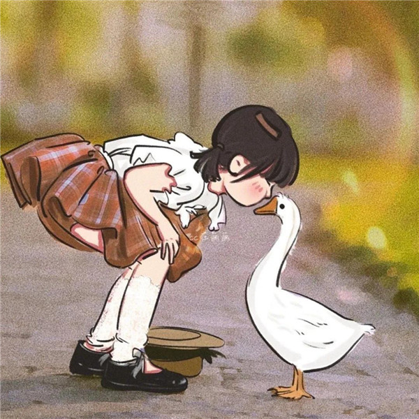 治愈系插画女孩头像图片