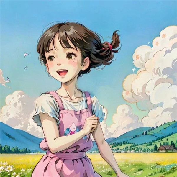 治愈系插画女孩头像图片